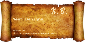 Neer Benigna névjegykártya